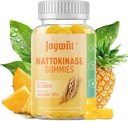 Nattokinase Gummies 12.000 FU, Serrapeptase Gummies 360,000 SPU Enzima Suplemento com Bromelain Papain & Inulin para Circulatory, Gut, Digestion Support, Vegan, Non GMO, 60 Condes