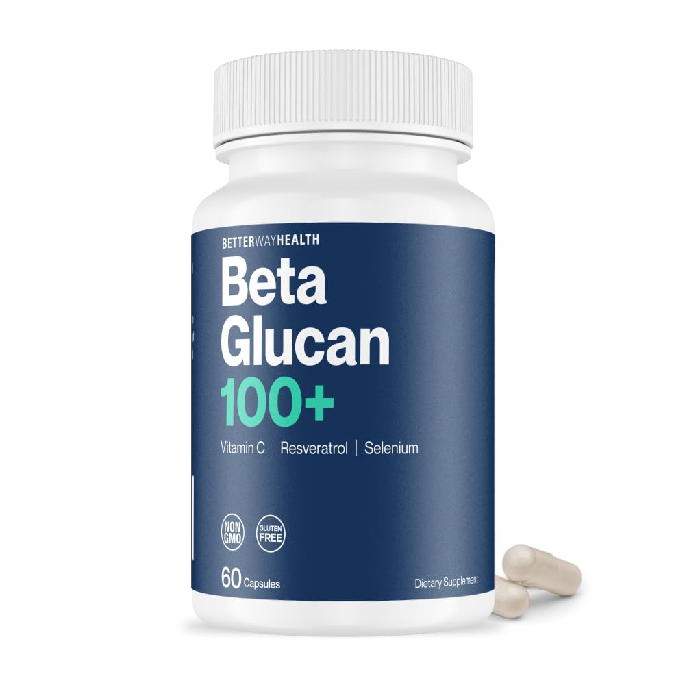 Melhor modo de saúde Prontidão Imune avançada – 1,3/1,6 Beta Glucan com vitamina C, Selênio e Resveratrol – Suplemento de suporte Imune para células NK & Phagocysis – 60 Cápsulas