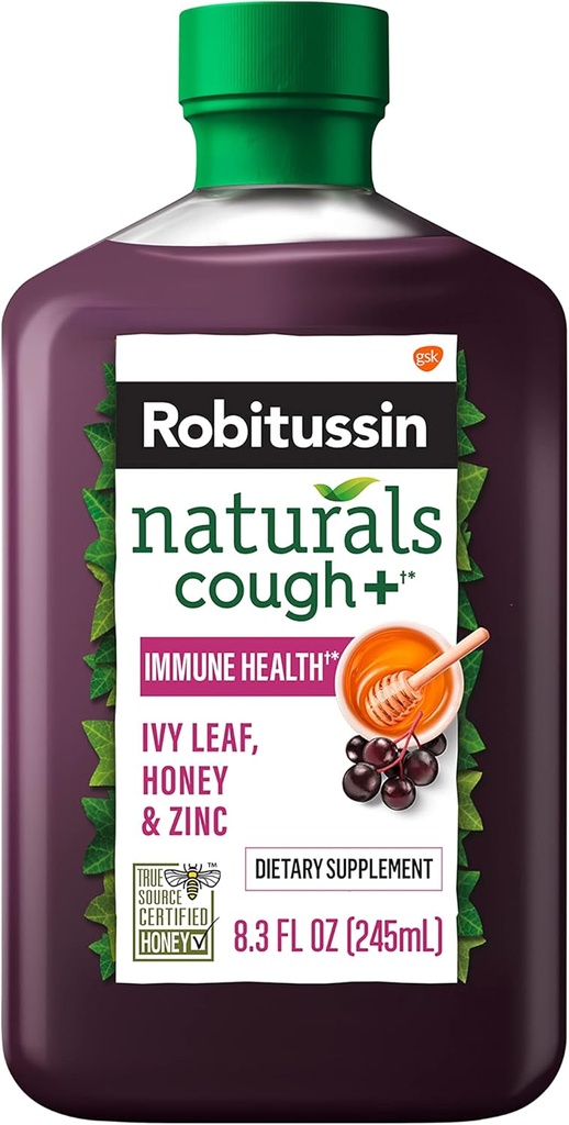 Robitussin Naturals Tosse Plus Imune Health Dietary Supplement for Ocasional Cough Relief and Imune Support - 8.3 Oz