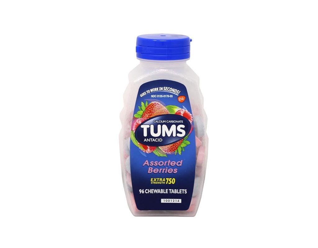 TUMS E-X 750 BERDIAS ASSOCIADAS 96 Tablets