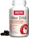 Fórmulas Jarrow MaxDHA - 180 Softgels - Óleo de peixe de alta pureza - Suplementos Suporta saúde do cérebro e olho - Concentrado em ácidos gordos Omega-3 e Enriquecido em DHA - 90 Servings