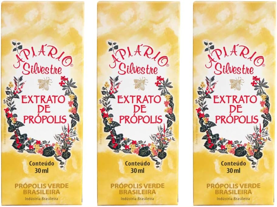 Distribuidor Oficial - 1 Garrafa de Apiario Silvestre Brasileiro Verde Abelha Própolis Líquido Cereal Extrato Alcoólico 30 ml