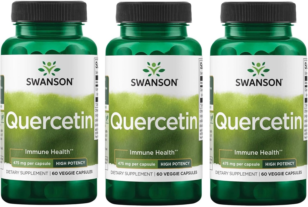 Swanson Alta Potência Quercetin - Defesa Antioxidante - (60 Cápsulas Veggie) 3 Embalagem