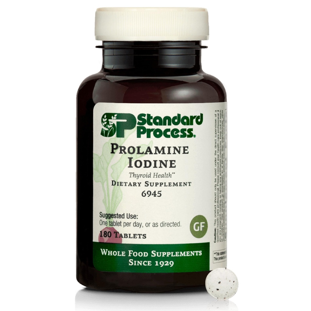 Processo padrão Prolamina Iodo Thyroid Saúde Suplemento dietético - Vegan, Gluten-Free, Não-Lacticínio, & Não-Soy - Suporte endócrino essencial - 180 Comprimidos