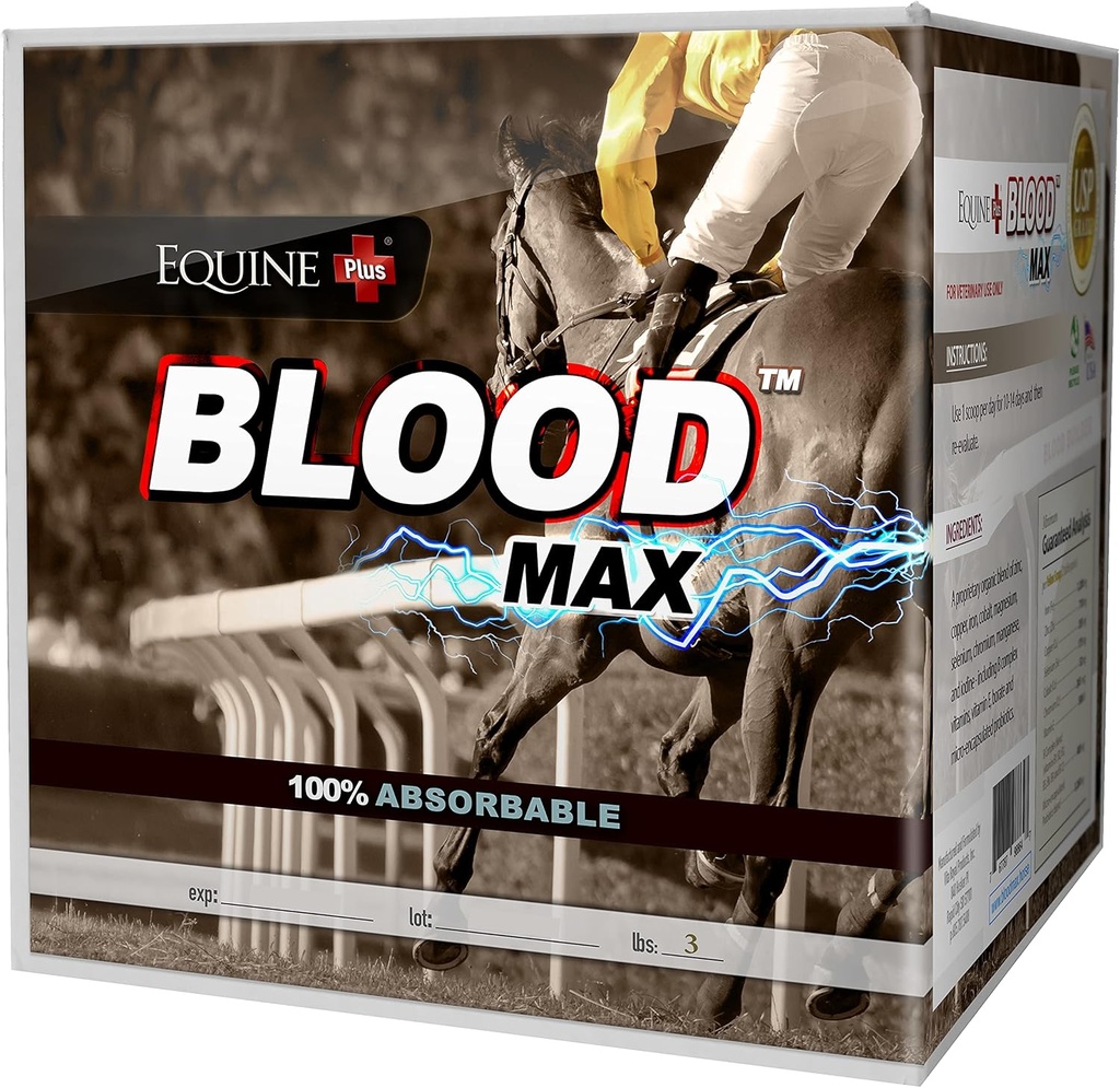 (3 lbs.) - Performance Red Blood Cell Health Builder for Horses - 100% de ferro absorvível, cobre, zinco e vitaminas complexas B