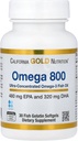 California Gold Nutrition Omega 800 Óleo de peixe Omega-3 ultra concentrado, forma de triglicérido kd-pur®, 30 Gelatina de peixe Softgels (1.000 mg por Softgel)