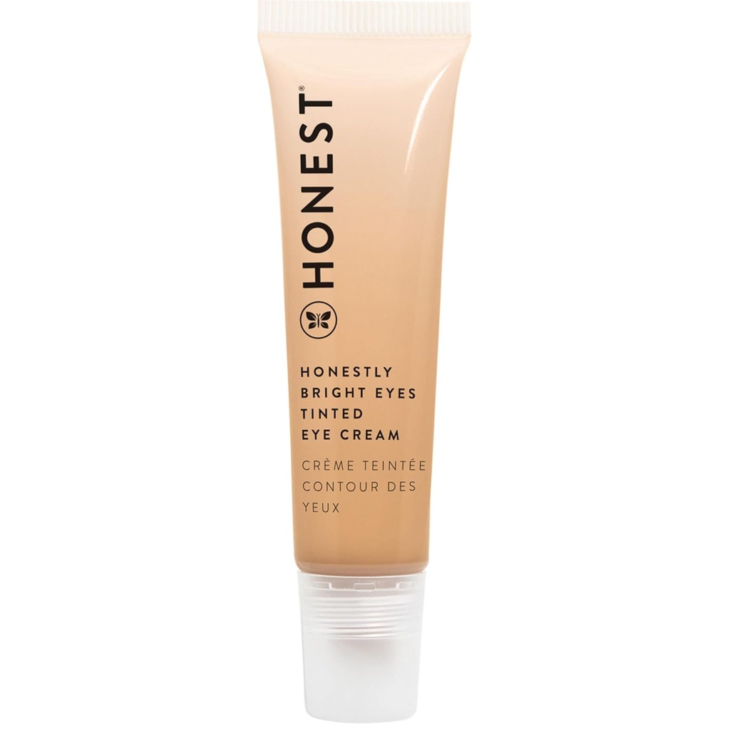 Honest Beauty Honest Bright Eyes Tinted Eye Cream □ Brilho + Difusos Círculos escuros □ Ácido hialurônico + EWG verificado, Vegan + Cruelty Free □ Sandstone, 0.5 fl oz
