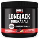 Force Factor Longjack Tongkat Ali Gummies, Tongkat Ali para homens para apoiar a Vitalidade masculina e unidade, 400mg Tongkat Ali com BioPerine, Limonada de Berry mista, 90 Gummies