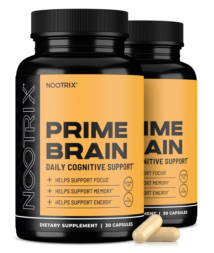 Nootrix Prime Brain Nootropic Supplement □ Suporta Memória, Foco Mental, Saúde Cognitiva e Energia □ Promove humor saudável e função do cérebro