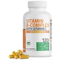 Bronson Complexo de Vitamina B com Vitamina C - Saúde Imune, Apoio Energético e Suporte do Sistema Nervoso - Não-GMO, 120 Cápsulas Vegetarianas