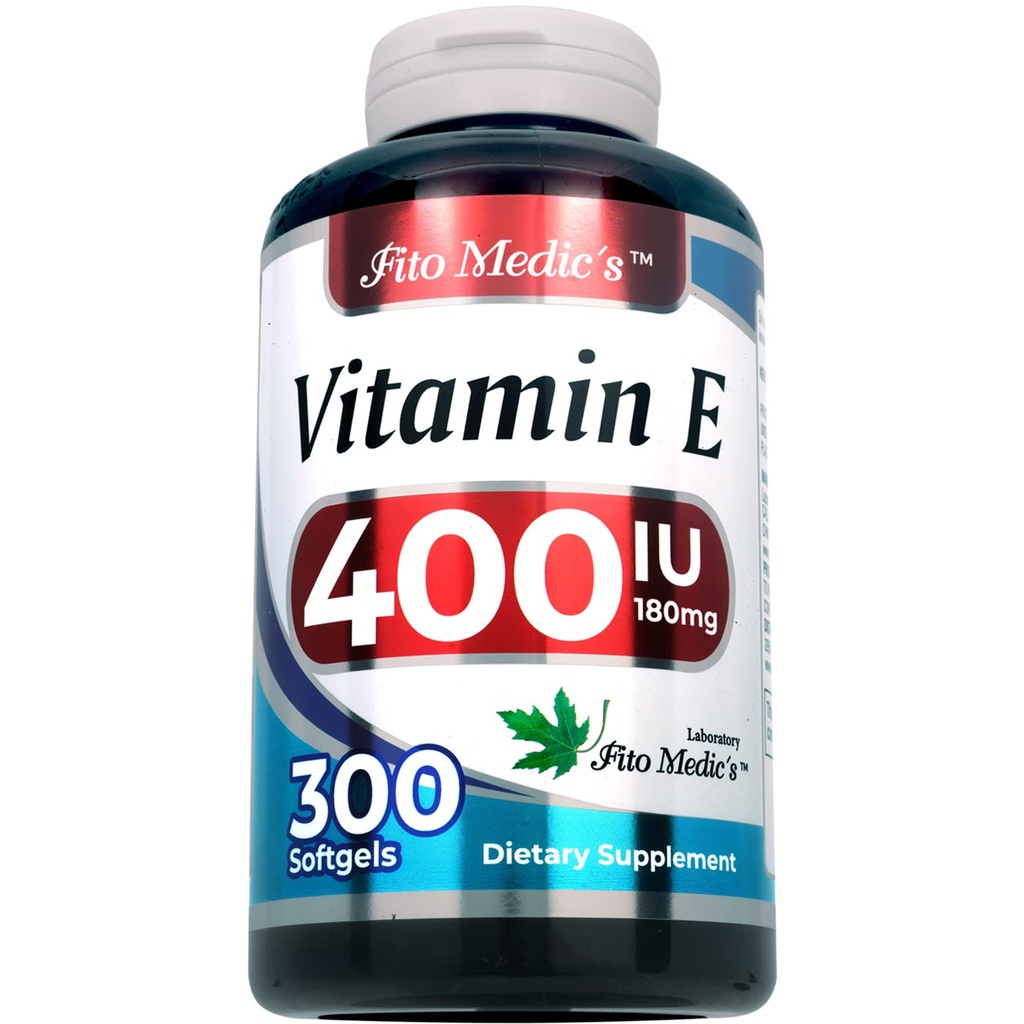FITO MEDIC'S Lab - Vitamina e - 400 UI, 300 Softgels of - Pure- Vitamina e Oil - for Antioxidant Support- Vitamina e Cápsulas - Ultra alta Absorção-vitamina e.