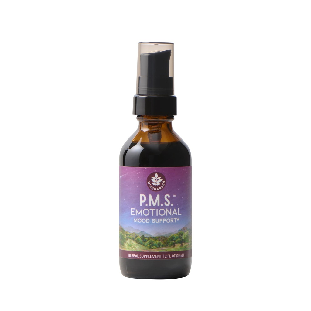 WishGarden Herbs PMS Emotional for Women - Herbal PMS Suplemento de apoio para mulheres com Vitex Berry & Blue Vervain, PMS Mood Swing Relief & PMDD Relief Supplement, Emotional Support Durante PMS, 2 onças