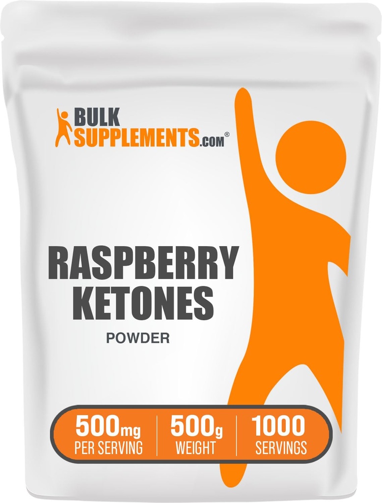 BulkSuplementos.com Framboesa Cetonas em pó - Framboesa Cetonas Suplemento, Antioxidante Fonte - para suporte energético, sem glúten, 500mg por serviço, 500g (1.1 lbs) (Pacote de 1)