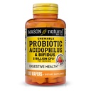 MASON NATURAL Probiótico Acidophilus com Bifidus, 50 Dia de Fornecimento, Suporta Digestão Normal Saudável, Morango sabor, 100 Wafers mastigáveis