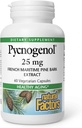 Fatores naturais Pycnogenol 25 mg, Antioxidante Suporte para Envelhecimento Saudável, 60 Cápsulas