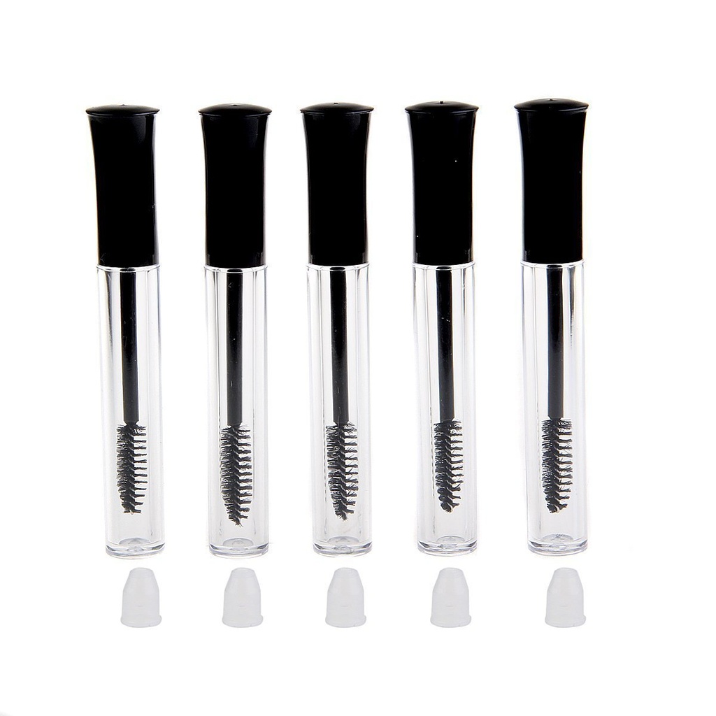5PCS/5ML Reutilizável Óleo de crescimento de pestanas vazias Mascara Garrafas de suporte de tubo Container Viga de pestanas com escova