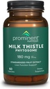Fitossoma de Cardo de Leite de Nutrição Prominente, Extrato de Cardo de Leite de Silifós Clinicamente Pesquisado para Função Fígado, Detox e Suporte Limpo, Padronizado para 29% de Silibina, 180 mg, 60 Cápsulas -1 Embalagem