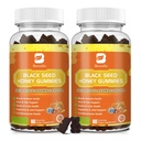 (2 Pack) Gummies de óleo de semente preta do mar com Ashwagandha, Burdock Root, Linden Honey, Elderberry, Açafrão, Vitamina C, D3 & Zinco - Suporta imunidade, articulações, Digestão, Cabelo & Pele, Vegan Gummies 120