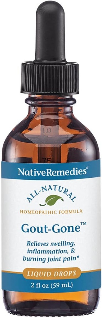 Remédios nativos Got-Gone - Fórmula homeopática natural para o inchaço articular, vermelhidão e desconforto de Got - 59 mL