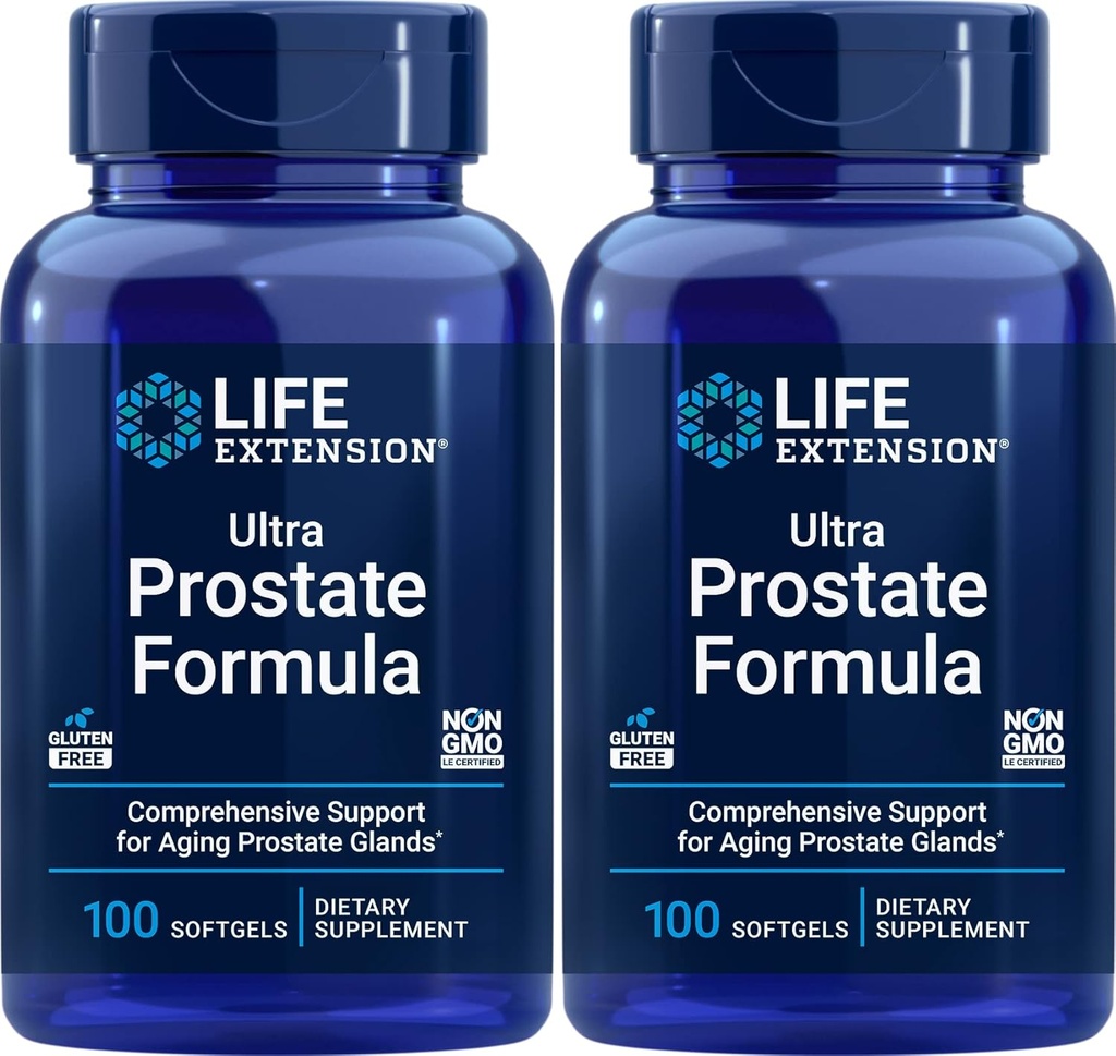 Extensão de vida Ultra Prostate Formula, 100 Softgels (Pack of 2) - Suplemento Natural para Homens