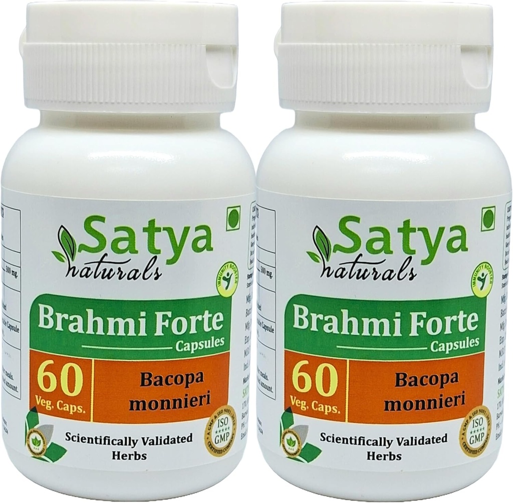 Cápsulas de Brahmi Forte 500 mg. 60 Veg. Cápsula de Brahmi (Bacopa Monnieri) Extrair Cápsulas para Homens e Mulheres □ Suplemento/Remédios de Ervas Ayurvédicas
