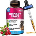 Tratamento de Infecção do Trato Urinário do Gato e Do cão e Medicina Natural da UTI Cranberry & D-Mannose -Kidney+Bladder Support - Melhor Incontinência, Pedras da bexiga - Pet Renal Health & Care Drops