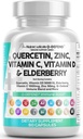 Q Defender Quercetin Suplemento com Zinco Vitamina C Vitamina D Elderberry Alho Alho preto pimenta alho Mar Moss Lysine Stinging Nettle Reishi Cogumelo Imune Suporte 60 cápsulas por Nutra limpo