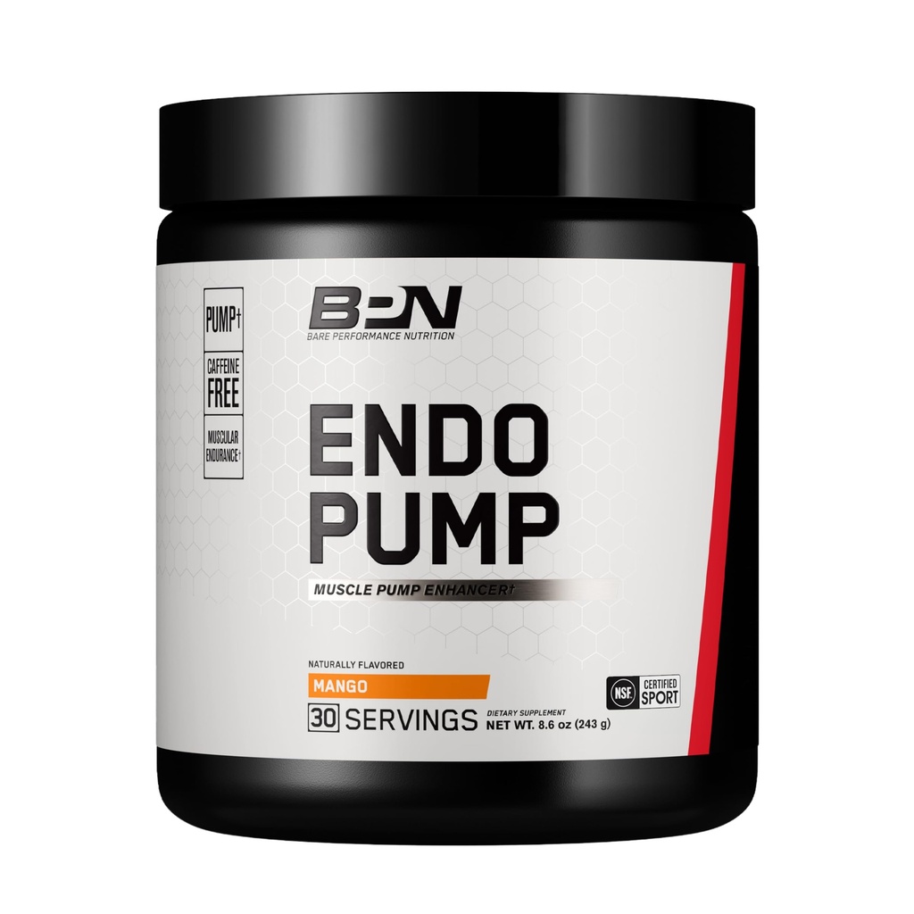NUTRIÇÃO DE DESEMPENHO BARRE, BPN EndoPump Pre-workout Muscle Pump Enhancer w/L-citrulina, aumento do fluxo sanguíneo / transporte de oxigênio para músculos, 30 Servings, manga