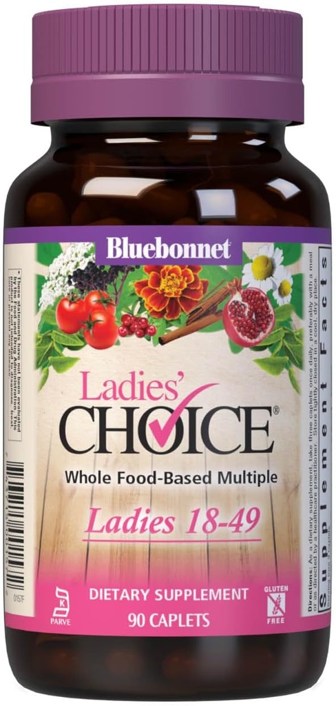 Bluebonnet Nutrition Escolha das senhoras inteiro alimento-baseado Múltiplo para as mulheres 18-49, 90 Conde roxo / rosa