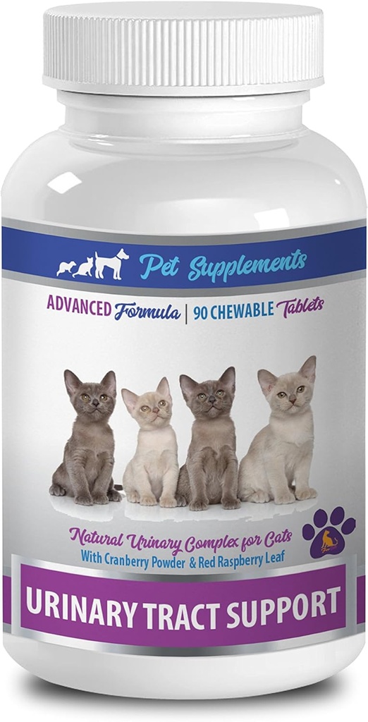 Cat Dieta Urinária - Apoio ao Trato Urinário - para Gatos - Fórmula Natural - CHÁBLE - gato Urinário de Amora - 1 Garrafa (90 Chews)