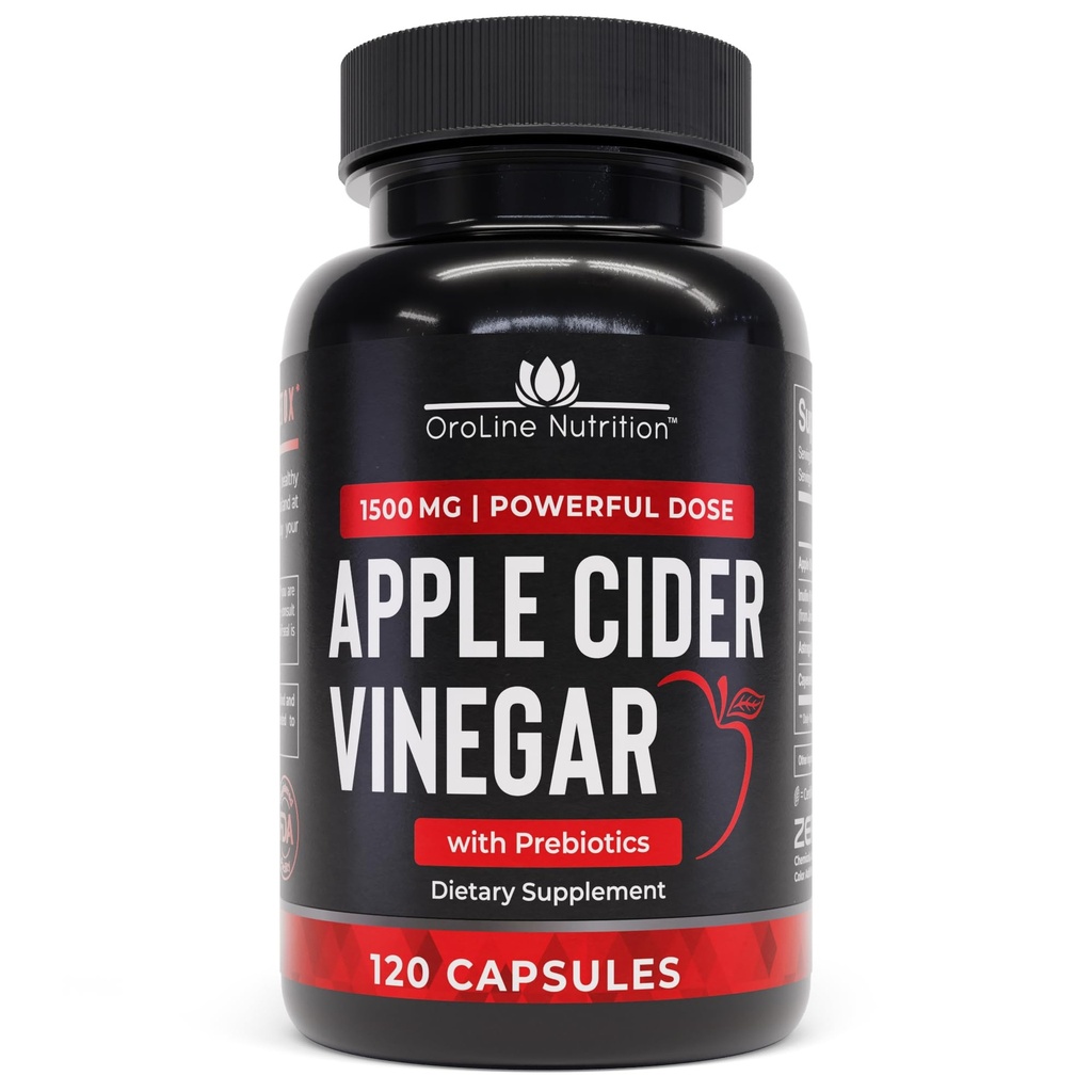 Apple Cider Vinagre comprimidos com Prebiótico, 2 Mês de Fornecimento - Apple Cider Vinagre Cápsulas - Apple Cider Vinagre Suplementos, Apple Vinagre Tablets - Energia e Gut Saúde Suporte para Mulheres & Homens 1500 mg
