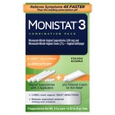 Monistat Tratamento de Infecção de 3 Dias para Mulheres, 3 Supositórios Vaginais Miconazol e Creme de alívio de coceira externa (9g Tube) Combo Pack
