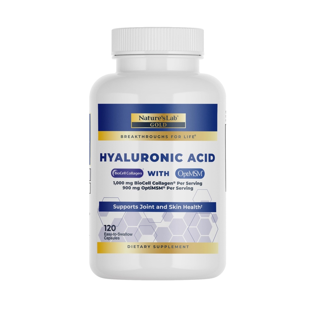 Ácido Hialurônico do Laboratório da Natureza com Colágeno Biocélula e HSH - Hidratação da Pele, Saúde Conjunta - 120 Cápsulas (Fornecimento de 40 dias)