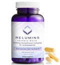 Reluminas 1650mg Complexo L-Glutationa com Ácido Hialurônico, Ácido Alfa Lipóico, Rosa HIPS, Vitamina E & Riboflavina – Apoio Antioxidante, Perfeito para Alcançar um Brilho de Férias, Feito nos EUA – 90 Cápsulas