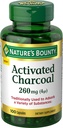 Charcoal ativado da recompensa da natureza 260 mg, 100 cápsulas, Suplemento dietético para apoiar um estilo de vida saudável