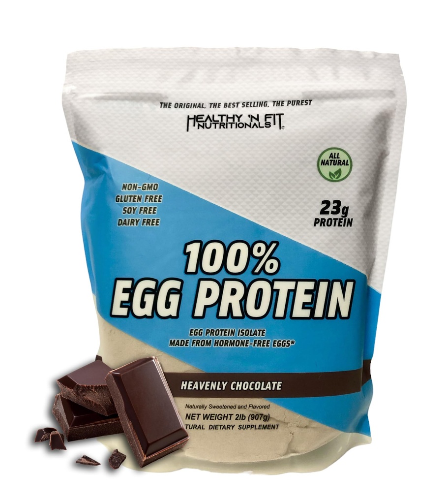 Saudável 'N Fit 100% proteína do ovo - Chocolate Celestial (2lb): 100% proteína branca do ovo -Plus peptídeos naturais. Ultra puro, proteína natural do ovo isolate