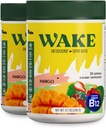 Wake Antioxidant Super Verdes, Greens Pó para reduzir o bloat, espirulina e chlorela, vitamina B12, não-GMO, Digestão saudável para as mulheres, enzimas, probióticos, Acai Berry & Camu Camu, 2 pcs para 1 custo