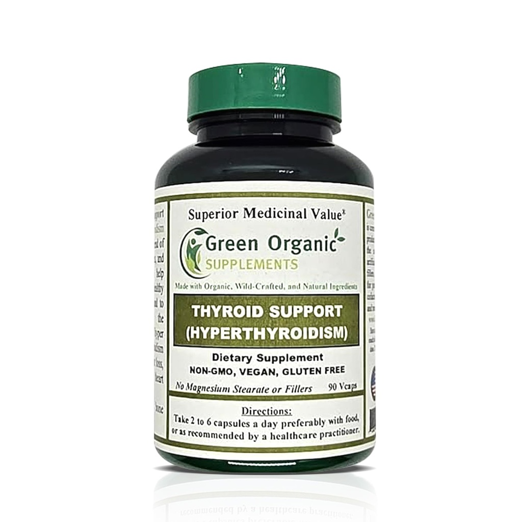 Suplementos Orgânicos Verdes Tiróide e Hipertireoidismo, Alta Absorvível, Não-GMO, Sem Glúten