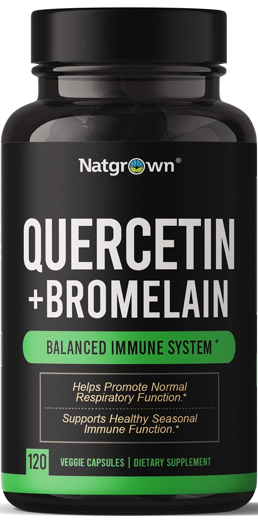 Quercetin natgrown com Bromelain Suplemento Complexo - 120 Cápsulas