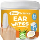 Limpador de ouvido do cão – Toalhas de dedo para cães e gatos – Limpeza, calmante, e desodorizante Comichão orelhas – Pet solução alívio de ouvido (coconut)