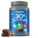 Orgain Organic 30g Vegan Protein Powder, Chocolate 9g EAAs + BCAAs, Proteína vegetal, 6g Prebiótico + Fibra, 1g Açúcar, Pré-treino, Suporte muscular + Recuperação - 2.01lb (Pacote de Maio Vary)