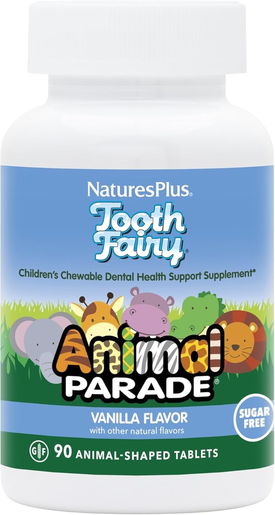 Natural Vanilla Flavor - 90 Comprimidos em forma de animal, pacote de 2 - Suplemento de Saúde Dentária - Vegetariano, Glúten Livre - 90 Total de Servimentos