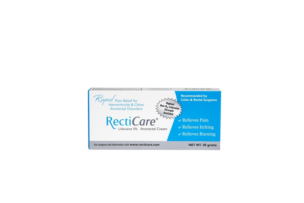 Reticare Lidocaína Anorretal 5% Creme: Creme tópica para o tratamento de hemorróidas e outros distúrbios anorretais - 30g Tubo
