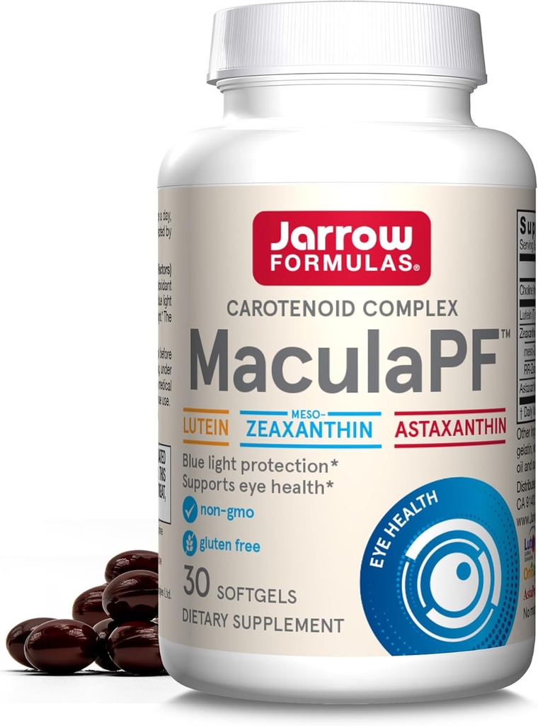 Fórmulas Jarrow Complexo de Carotenóides MaculaPF, Suplemento dietético, Suporta Saúde Ocular, 30 Softgels, até 30 dias de fornecimento