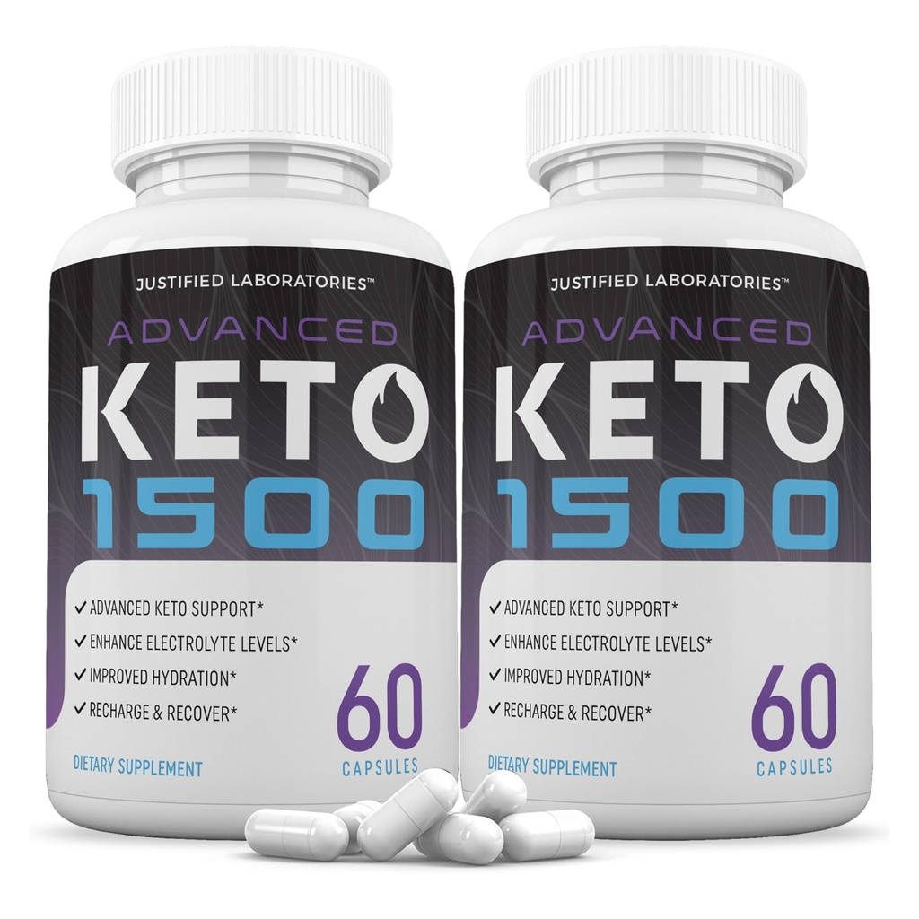 Laboratórios justificados (2 pacote Keto avançado 1500 Keto Pills 1275MG Nova e melhorada fórmula contém maçã Cider Vinagre Extra virgem azeite em pó folha de chá verde 120 cápsulas