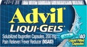 Advil Liqui-Gels alívio da dor e redutor da febre, remédio da dor para adultos com Ibuprofeno 200mg para dor de cabeça, dor nas costas, dor menstrual e alívio da dor articular - 40 cápsulas cheias líquidas