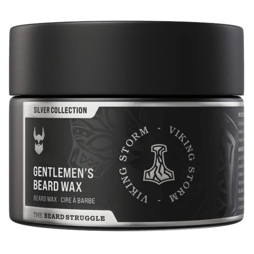 Barba de Cavalheiros & Cera de bigode para Homens por Luta de Barba - Viking Barba Cera Ajuda a Tame Estilo & Noivo - Coleção de Prata, Tempestade Viking - Cera de bigode, 50g / 1,76 US. oz.
