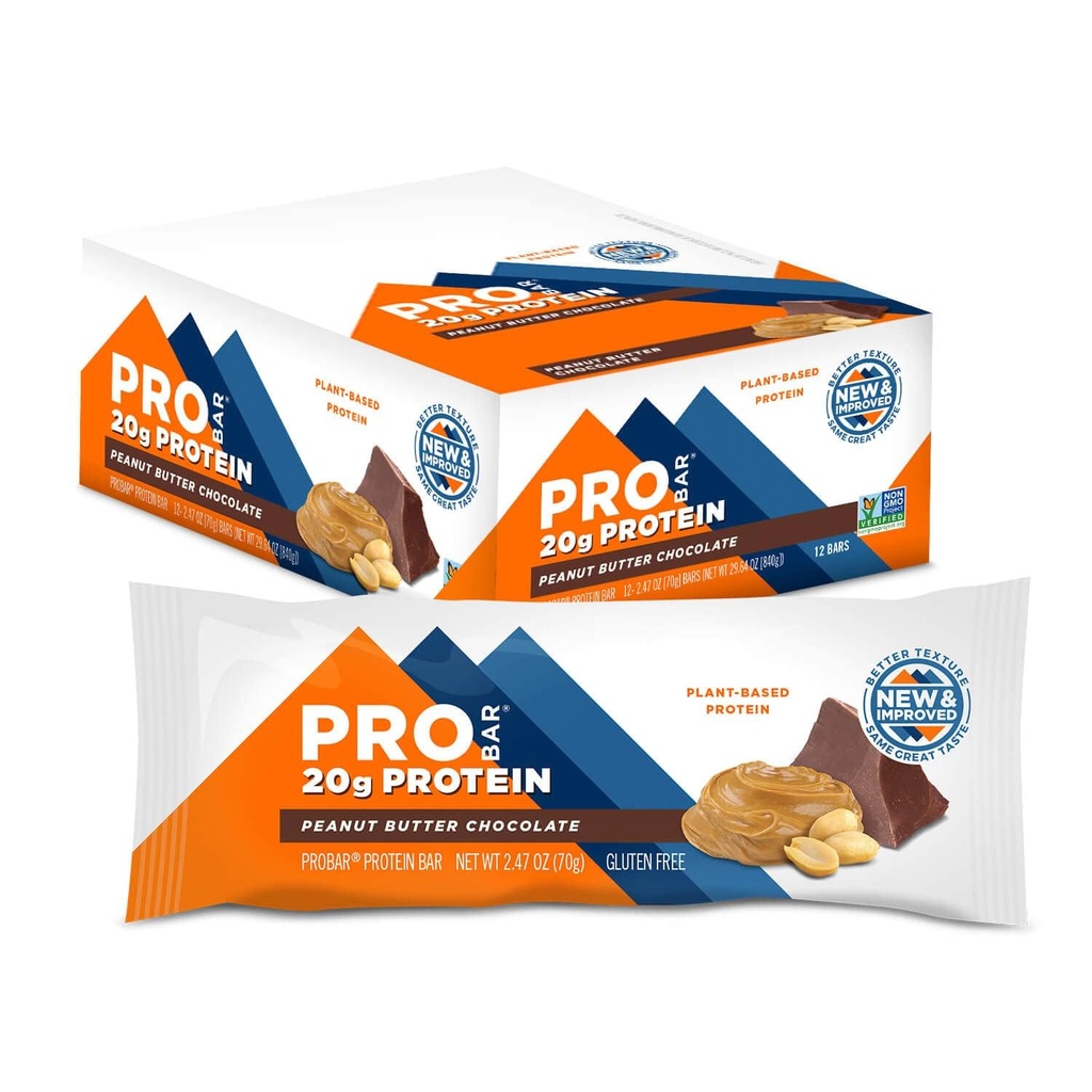 Probar Protein Bar - 12 pacotes Chocolate Manteiga de amendoim, um tamanho