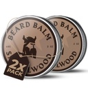 Balsa de barba viking para homens - Deixe em Condicionador de barba - Balsa de estilingue feito com manteiga de barba naturalmente derivada, Óleos de Argan & Jojoba (4 Ounce (Pacote de 2), Sandalwood)