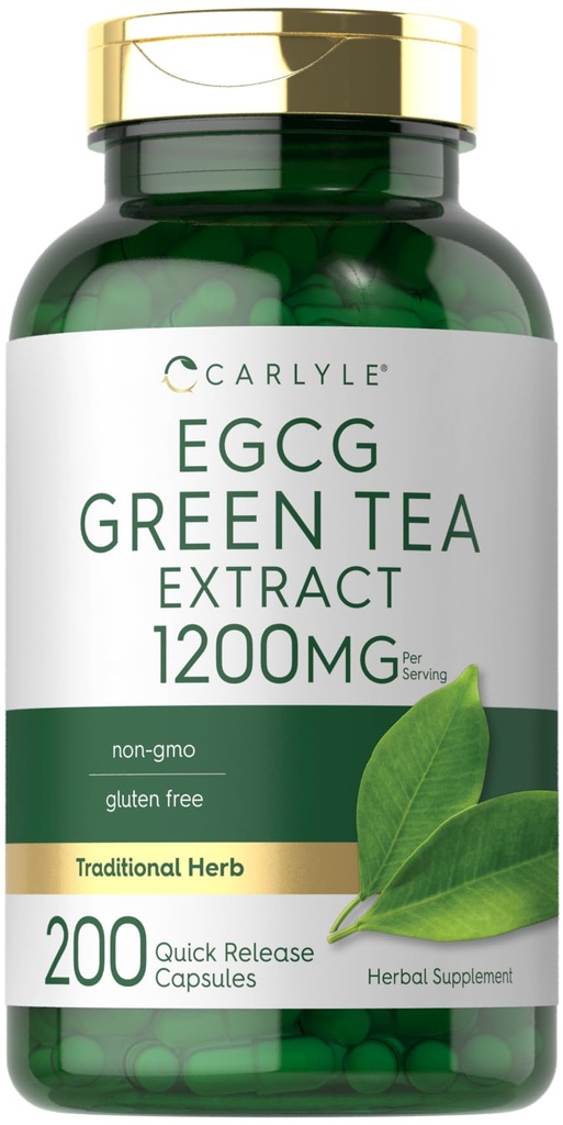 Carlyle EGCG Green Tea Extract Supplement (Suplemento) 1200mg (200 Cápsulas)